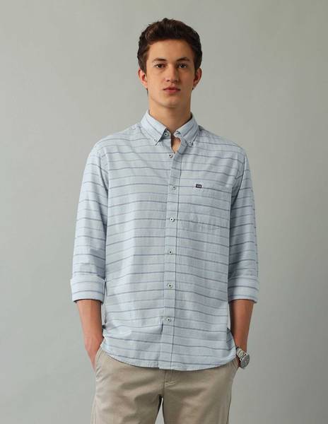 Arrow Sport Men Striped Casual Blue Shirt