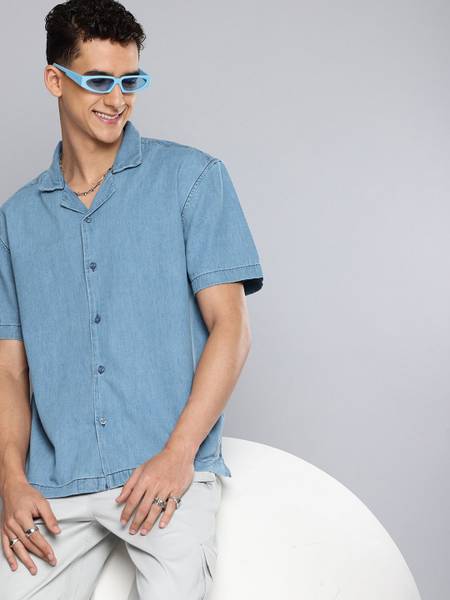 AEROPOSTALE Men Solid Casual Blue Shirt