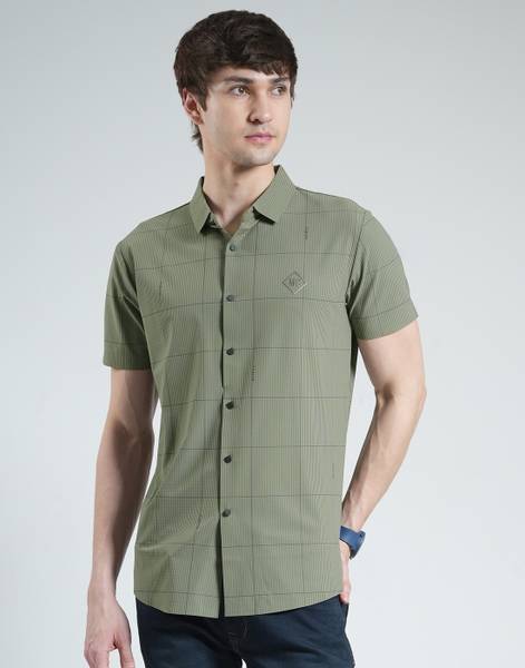 MONTE CARLO Men Printed Casual Green Shirt
