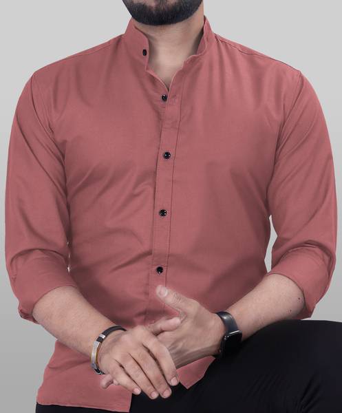 METRONAUT Men Solid Casual Pink Shirt