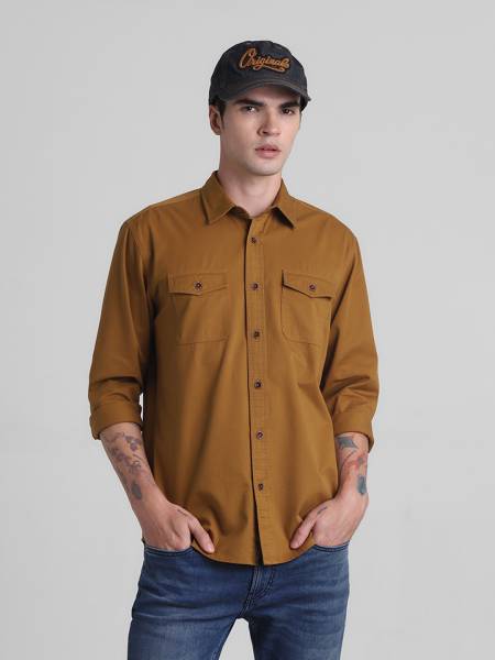 JACK & JONES Men Solid Casual Green Shirt