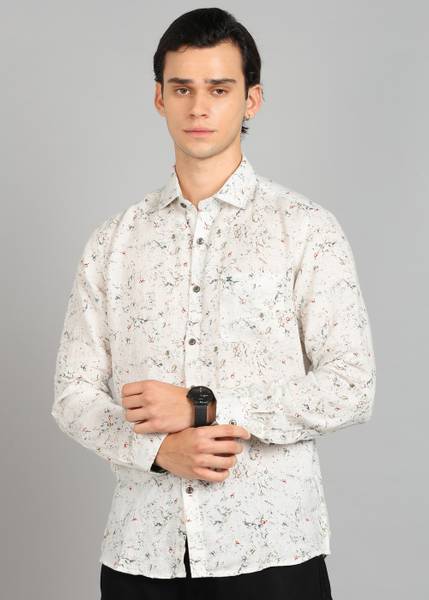 KILLER Men Printed Casual Beige Shirt