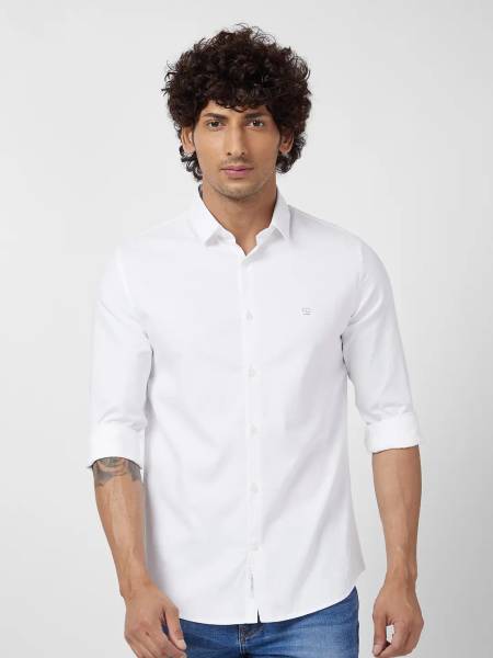 Spykar Men Solid Casual White Shirt