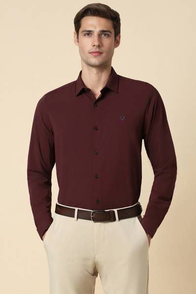 Allen Solly Men Solid Formal Maroon Shirt
