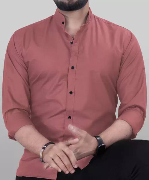 VTEXX Men Solid Casual Pink Shirt