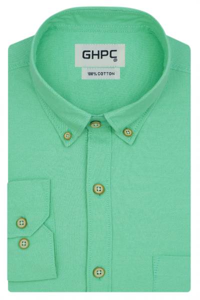 GHPC Men Solid Casual Light Green Shirt