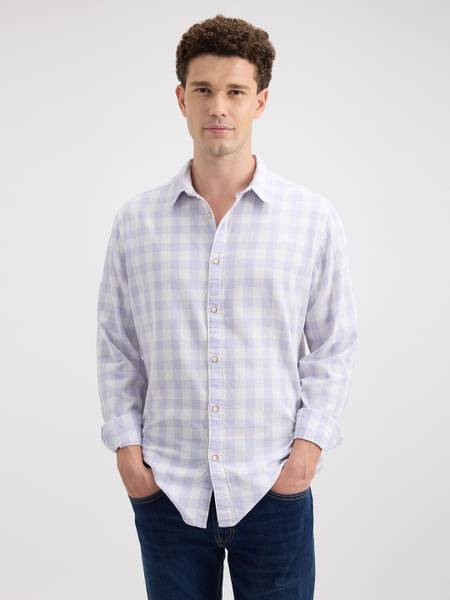 Pepe Jeans Men Checkered Casual Blue Shirt
