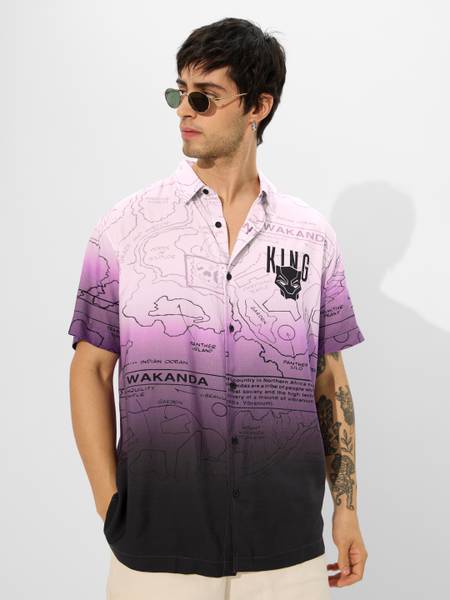The Souled Store Men Graphic Print Casual Multicolor Shirt