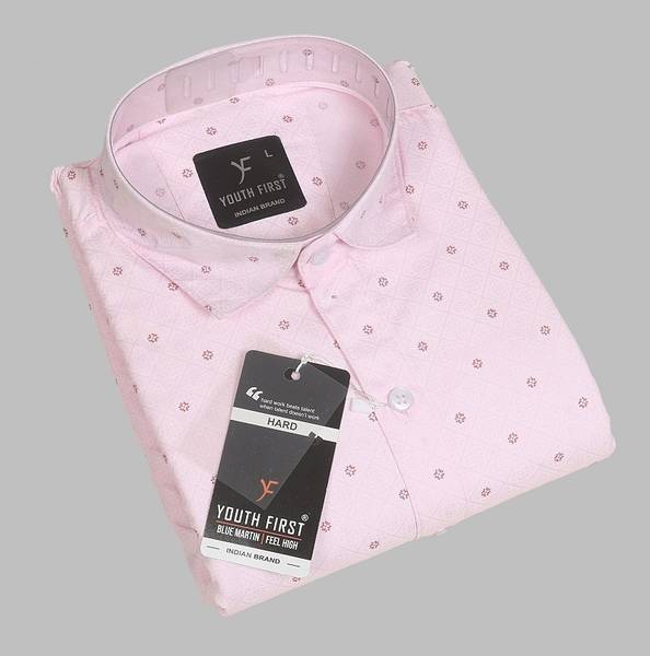 youth first Men Checkered Casual Pink Shirt