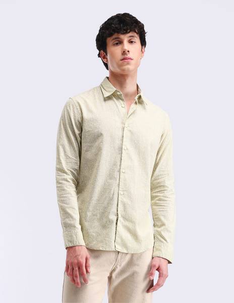 FLYING MACHINE Men Printed Casual Green Shirt