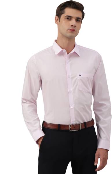 Allen Solly Men Solid Formal Pink Shirt