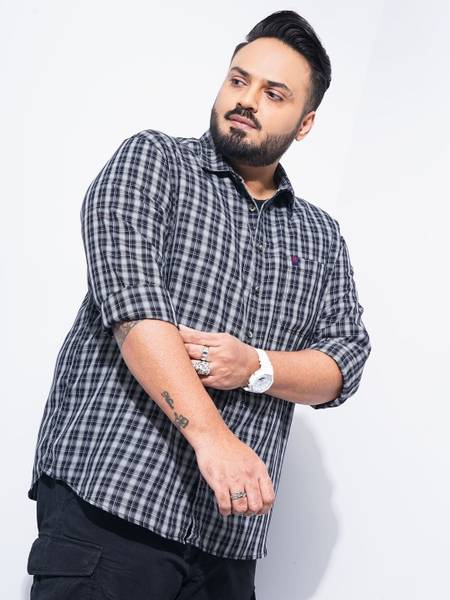 Hardsoda Men Checkered Casual Black Shirt