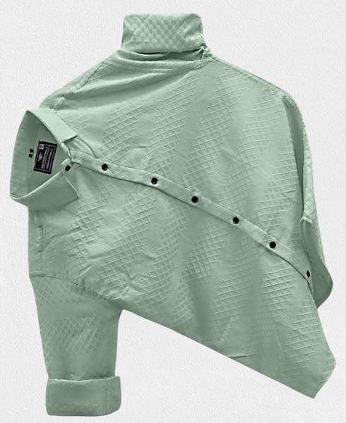 METRONAUT Men Self Design Casual Light Green Shirt