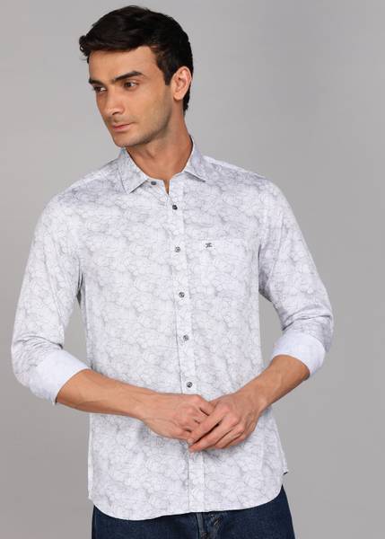 KILLER Men Printed Casual Grey Shirt