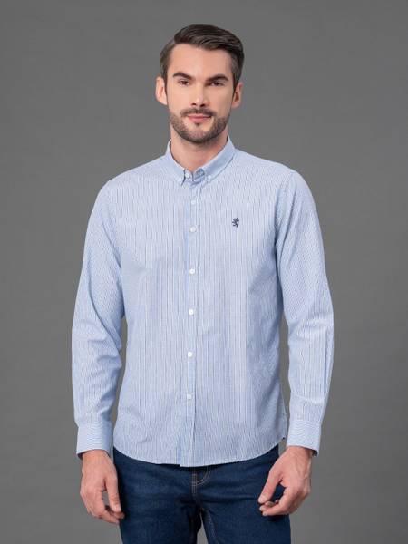 RED TAPE Men Striped Casual Blue Shirt