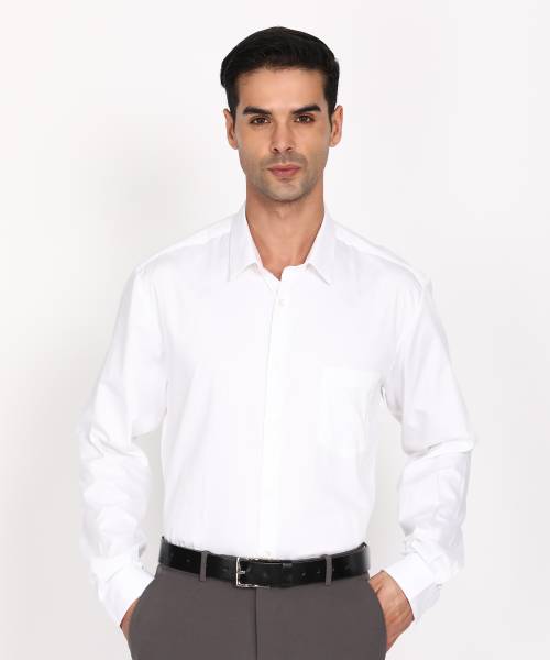 INDIAN TERRAIN Men Solid Formal White Shirt