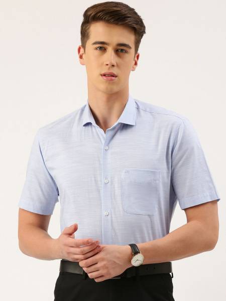 PETER ENGLAND Men Solid Casual Blue Shirt