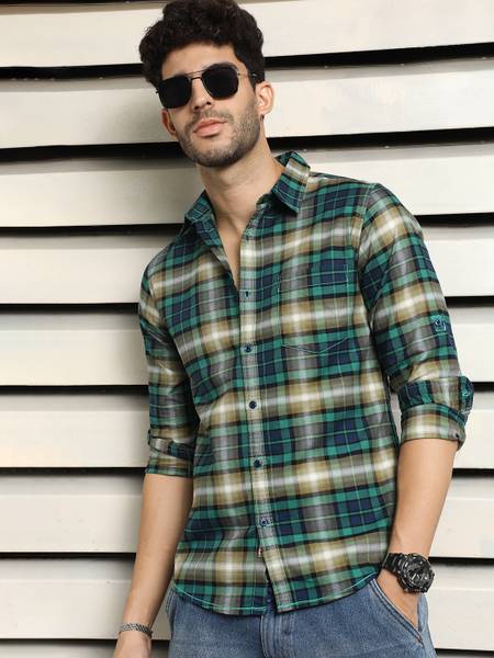High Star Men Checkered Casual Multicolor Shirt