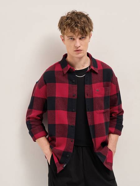 THE BEAR HOUSE Men Checkered Casual Red, Black Shirt