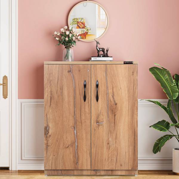 Urbanspace Shoe Stand with Closed Cabinet Design  Durable, High-Quality Finish Engineered Wood Shoe Rack