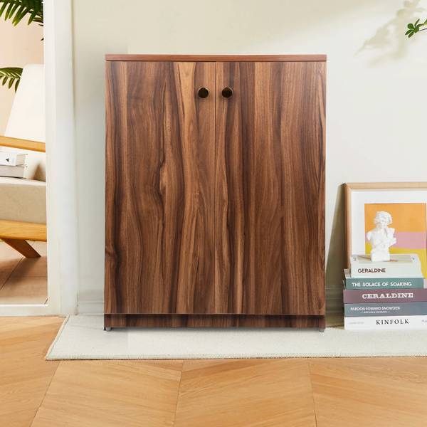 Urbanspace Compact Wooden Shoe Organizer with Sleek Design for Entryways and Rooms Engineered Wood Shoe Rack