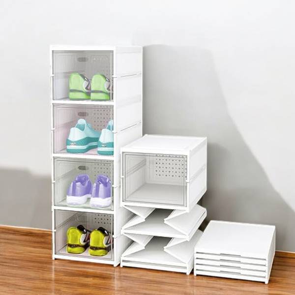 Aliens Foldable Shoe Organizer Storage Box/ Collapsible Shoe Rack/ Foldable Closet Plastic Shoe Rack