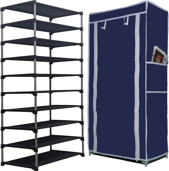 TURBOMAX 9 Layer Shoe Rack Stand for Home Multipurpose Storage Organizer Metal Shoe Rack Plastic Collapsible Shoe Stand