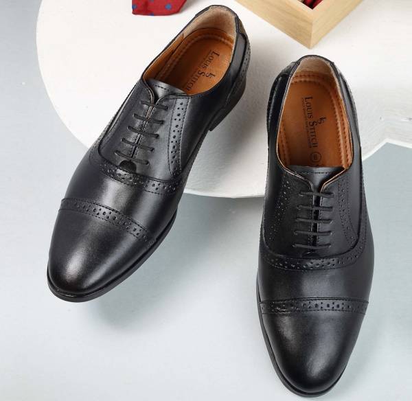 LOUIS STITCH Men's Obsidian Black Italian Leather Formal Shoes Oxford  Design Lace-Up Corporate Casuals For Men - Price History