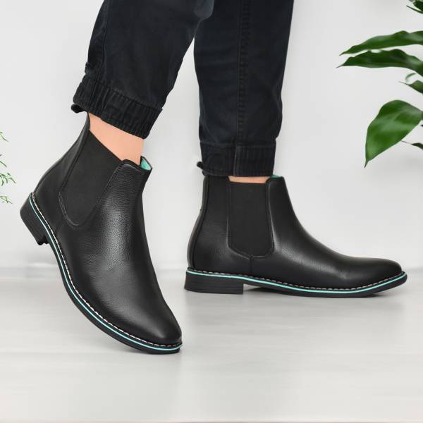 Noak NOAK Handcrafted Fine Mild Grain Vegan Leather Chelsea Boot: Timeless Style Boots For Men