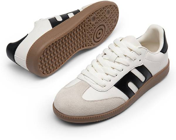 ASTEROID Retro Synthetic Suede Toe Fashion White Sneakers for Men. Sneakers For Men