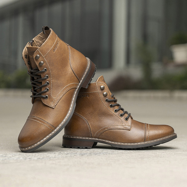 red tape tan boots