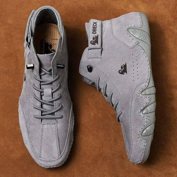 Zixer Premium Italian Heritage Suede Velcro Leather Casual Sneakers for Men's High Top Outdoors For Men