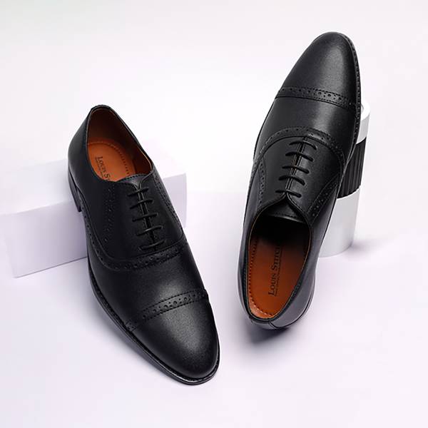 LOUIS STITCH Men's Obsidian Black Italian Leather Formal Shoes Oxford  Design Lace-Up Corporate Casuals For Men - Price History