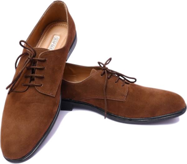 HAP DAN Velvet Leather Derby Semi Foramls Shoes For Men Lace Up For Men