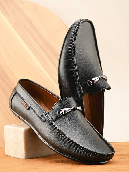 KILLER Killer Men Black Faux Leather Casual Slip On Loafers Loafers For Men