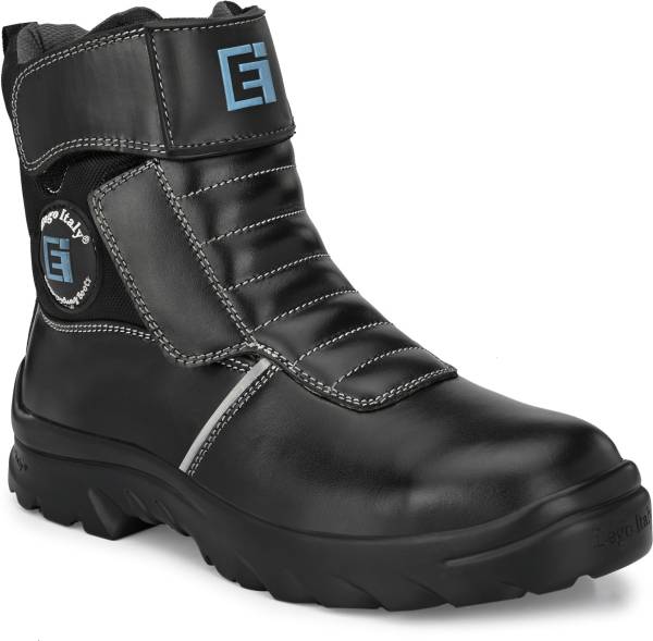 EEGO ITALY Water Resistant Biker boot, anti slip sole, steel toe protection, 3M Reflectors Motorsport Shoes For Men