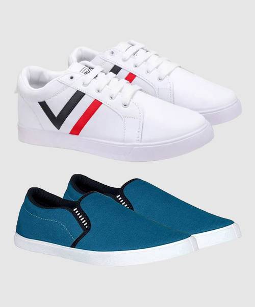 BRUTON Combo Pack Of 2 Trendy & Stylish Casual Shoes Sneakers For Men