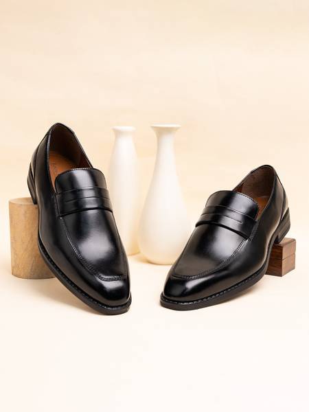 LOUIS STITCH Black Formal Slipon Mocassin Shoes for Men (SXMC) - UK 10 Mocassin For Men