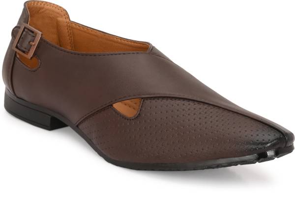 Stylelure Ethnic Premium Leather Brown Formal Peshawari sandals|Summer|Trendy Slip-On Outdoors For Men