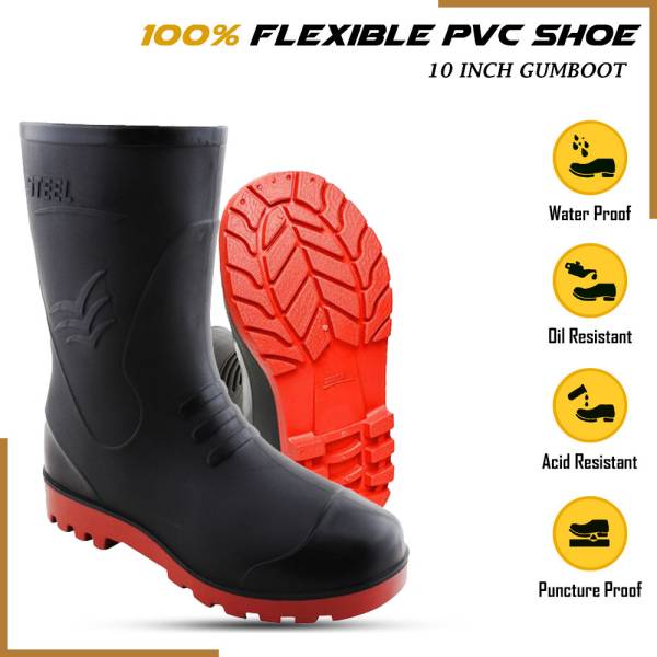 foot trends Heavy-Duty Industrial and Outdoor Gumboots, 10" Shaft, Boots For Women