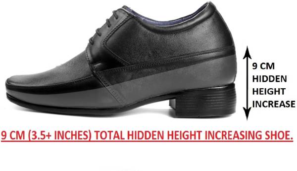 global rich Men's Height Increasing Faux Leather Formal Derby Lace-up Elevator Shoes Lace Up For Men