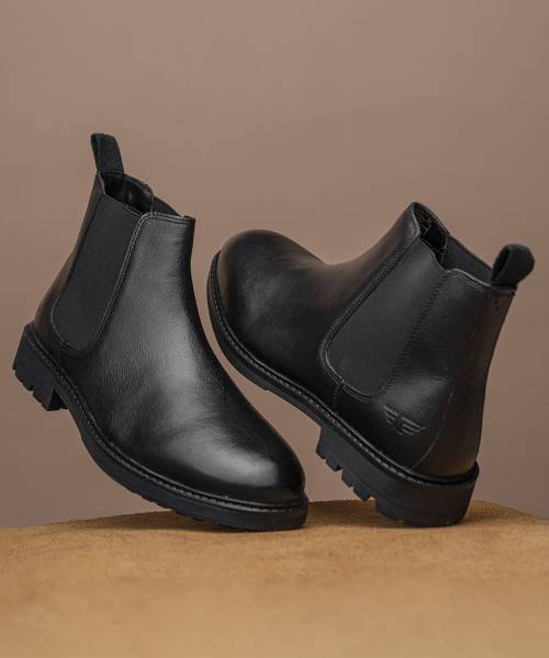 RED TAPE Chelsea Boots for Men | Real Leather Shoes With High-cut Pattern Boots For Men