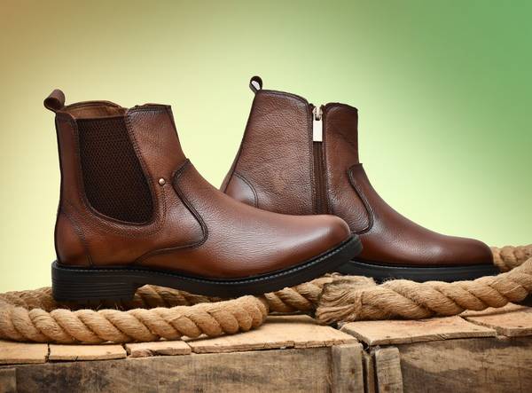 GALEX 100% Genuine Leather Chelsea Boots for Men | Cushioned Insole, Slip-Resistance Boots For Men