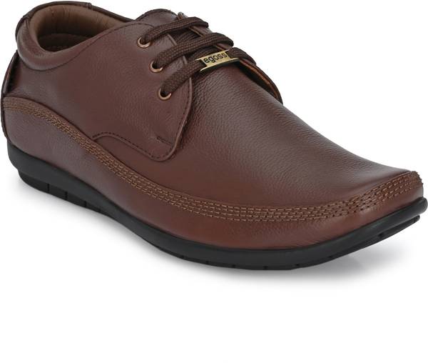 EGOSS EGOSS Mens Brown Premium Geniune Leather Derby Formal Shoes