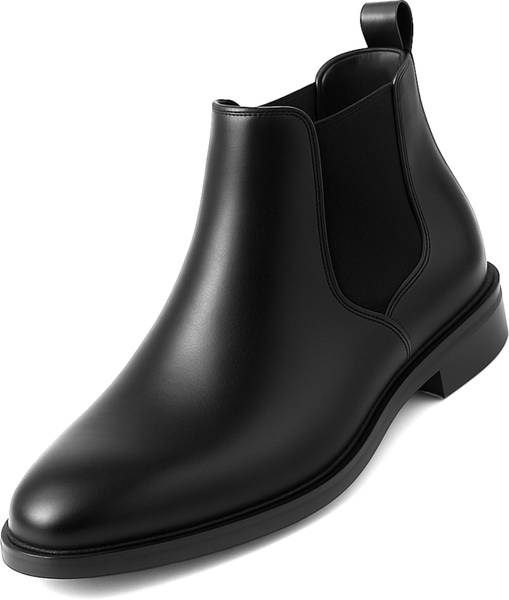 Kraasa Chelsea Luxury Solid Outdoor, Trendy, Lightweight, Cushioned Footbed Boots For Men