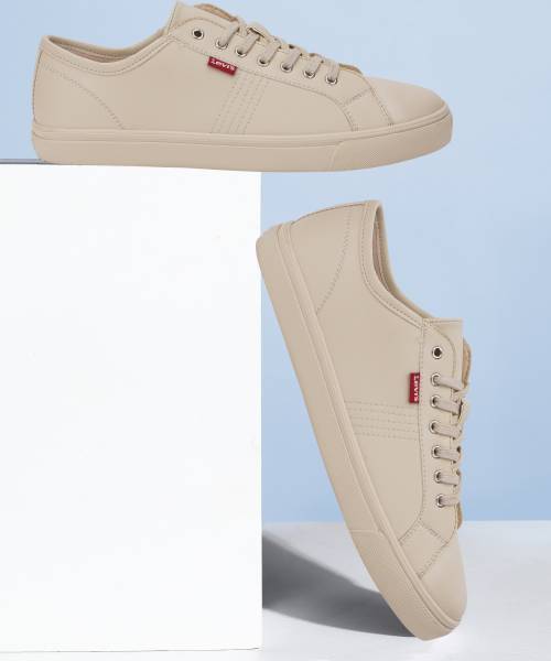 LEVI'S Men's Beige Solid Sneakers Sneakers For Men