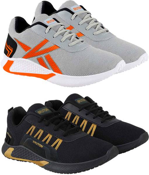 BRUTON Combo Pack of 2 Sports Shoes Running Shoes For Men Running