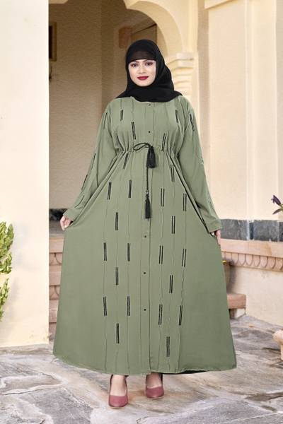 Bhumi fab latest designer cyc fabric abaya Georgette Solid Burqa With Hijab