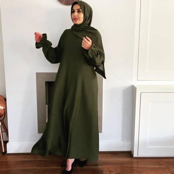 ZUZUU Nida Matte Self Design, Solid Burqa With Hijab