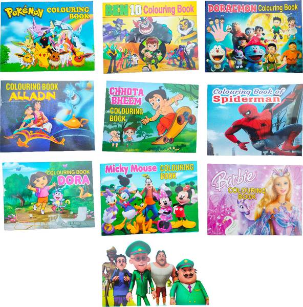 VISHAL TREND Cartoon Colouring Book Set of 10
